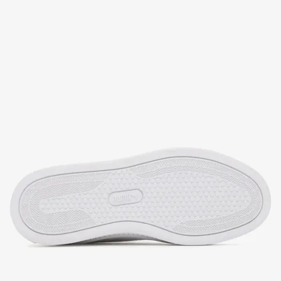 PUMA Platform Sneakers – White &amp; Silver – Size 9