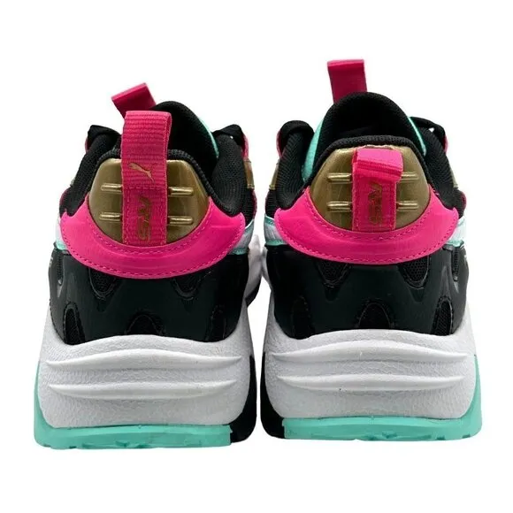 PUMA RS Track Vacay Queen Pink &amp; Gold Athletics Fashion Sneakers Girls Size 5