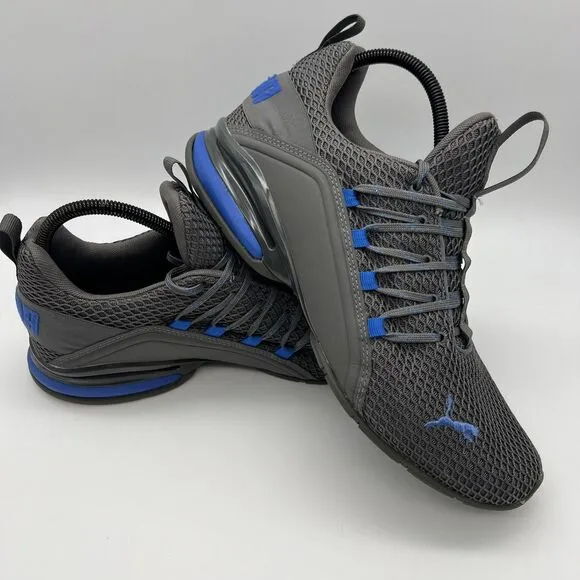 PUMA Shoes Mens Size 11 Axelion Mesh Sneakers Gray‎ Blue Athletic Running