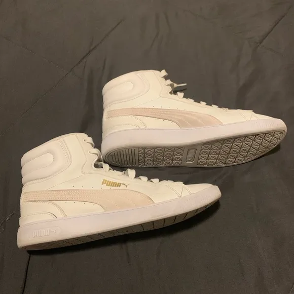 PUMA women White High-Top Sneakers size 9.5