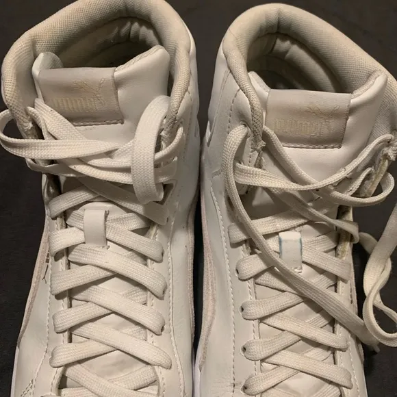 PUMA women White High-Top Sneakers size 9.5