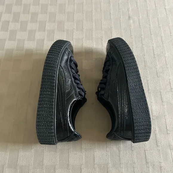 Puma X Fenty by Rihanna Wrinkled Patent Leather Creepers Sneakers
