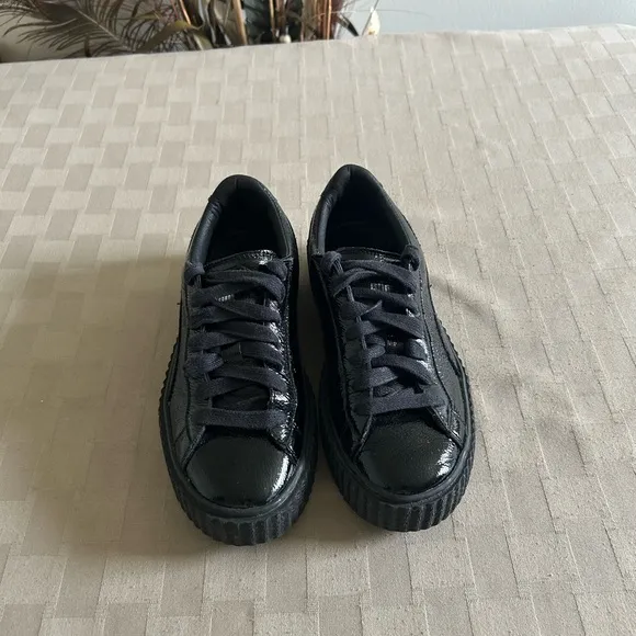 Puma X Fenty by Rihanna Wrinkled Patent Leather Creepers Sneakers