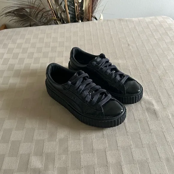Puma X Fenty by Rihanna Wrinkled Patent Leather Creepers Sneakers