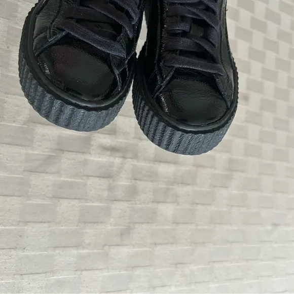 Puma X Fenty by Rihanna Wrinkled Patent Leather Creepers Sneakers