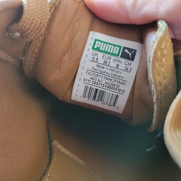 PUMA X Fenty cleated creeper suede platform sneakers in tan size 8