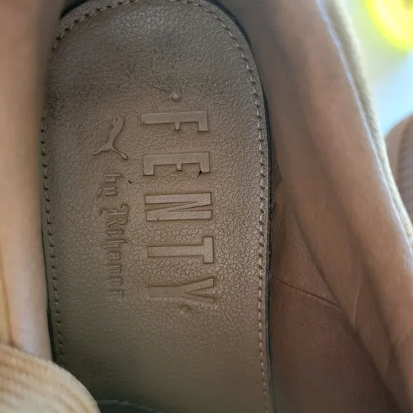 PUMA X Fenty cleated creeper suede platform sneakers in tan size 8