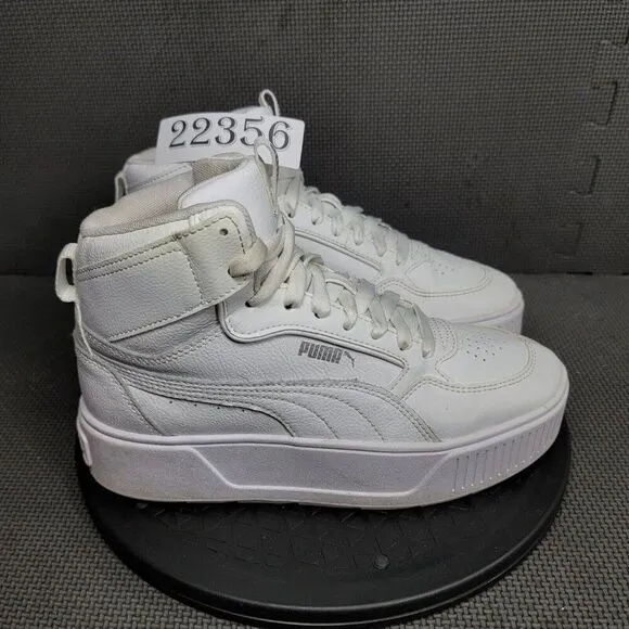 Puma Karmen Rebelle Mid Platform Shoes Youth Sz 6.5 White Sneakers Trainers