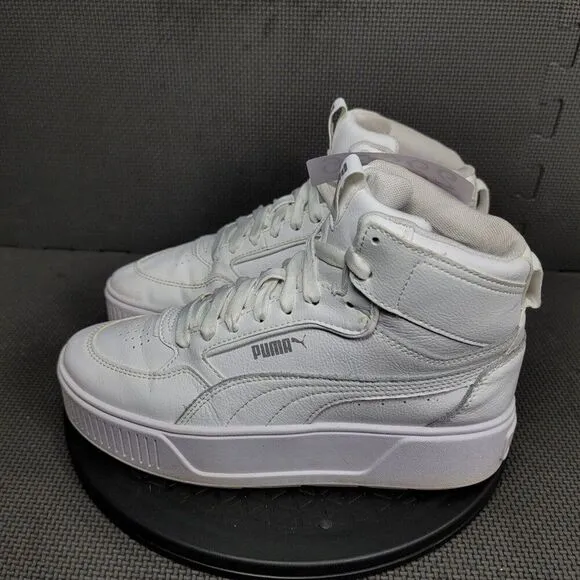 Puma Karmen Rebelle Mid Platform Shoes Youth Sz 6.5 White Sneakers Trainers