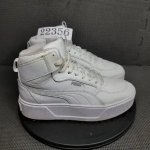 Puma Karmen Rebelle Mid Platform Shoes Youth Sz 6.5 White Sneakers Trainers