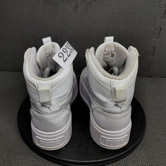 Puma Karmen Rebelle Mid Platform Shoes Youth Sz 6.5 White Sneakers Trainers