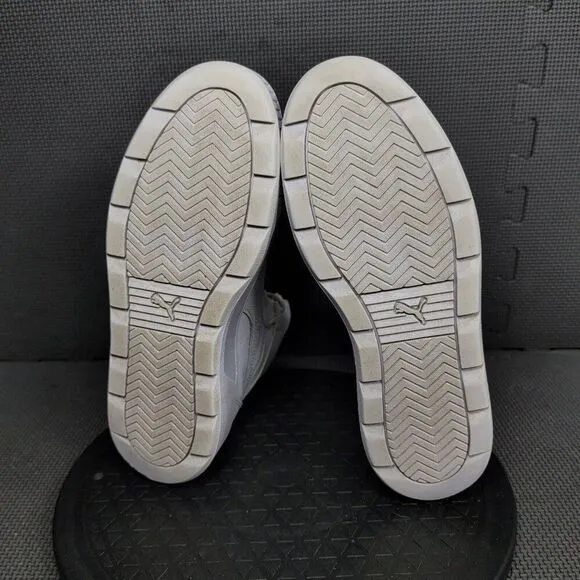 Puma Karmen Rebelle Mid Platform Shoes Youth Sz 6.5 White Sneakers Trainers
