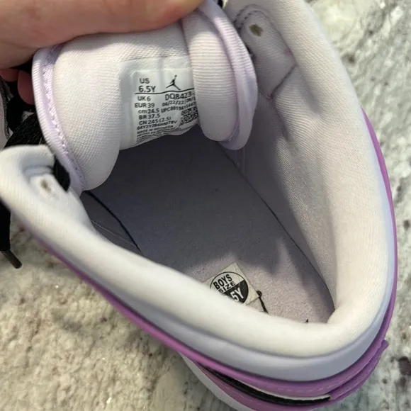 Purple and White High-Top Sneakers