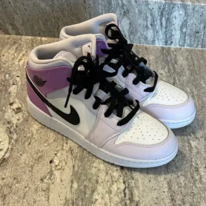 Purple and White High-Top Sneakers