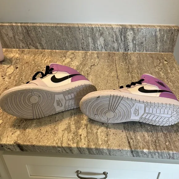 Purple and White High-Top Sneakers