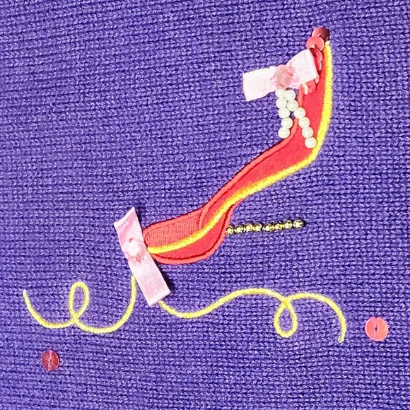 Purple Cardigan Embroidered Hats HandBags Shoes And Rhinestone Kidcore Y2K L