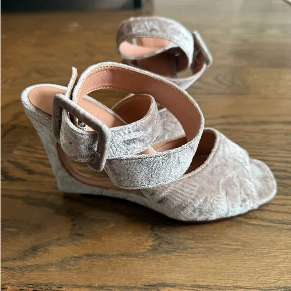 Rachel Comey Velvet Ankle Strap Wedge Sandals Velvet Size 5