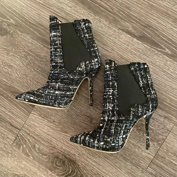 Racine Carree tweed heeled boots