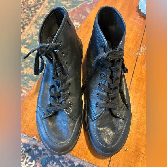 Rag &amp; Bone Black Leather High Top Sneakers
