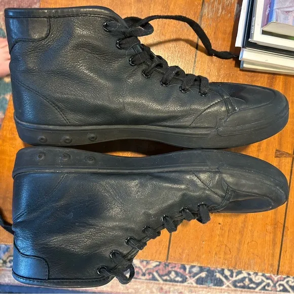 Rag &amp; Bone Black Leather High Top Sneakers