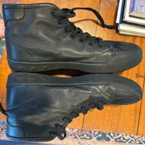 Rag &amp; Bone Black Leather High Top Sneakers