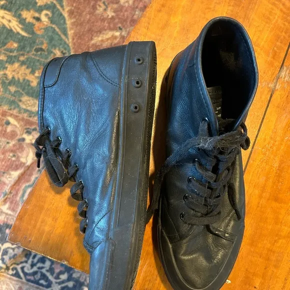 Rag &amp; Bone Black Leather High Top Sneakers