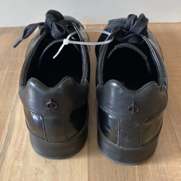 Rag &amp; Bone black leather platform sneakers authentic timeless monochromatic