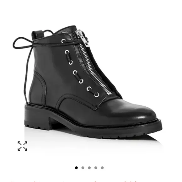 Rag &amp; Bone Cannon Front-zip Leather Ankle Boots- Size 7.5/ 37.5