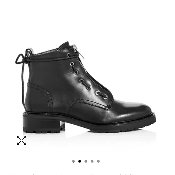 Rag &amp; Bone Cannon Front-zip Leather Ankle Boots- Size 7.5/ 37.5