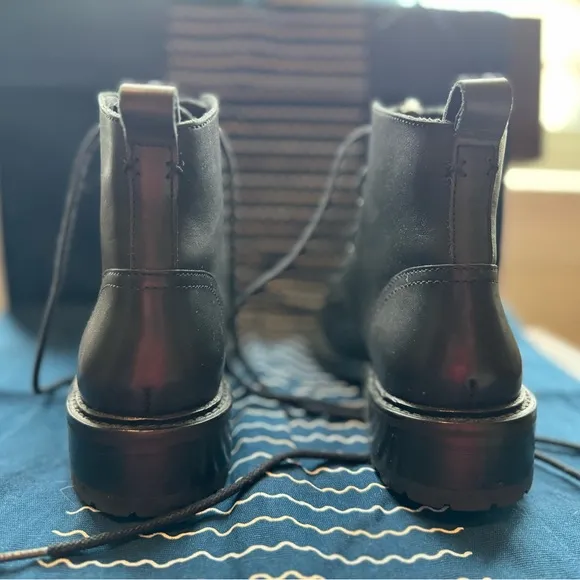 Rag &amp; Bone Cannon Front-zip Leather Ankle Boots- Size 7.5/ 37.5