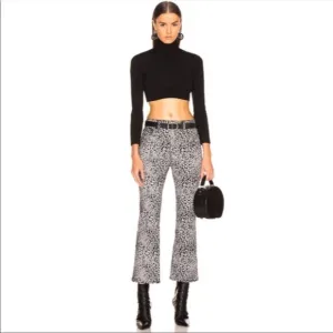 Rag &amp; Bone Hana Grey Leopard High-Rise Ankle jeans size 24