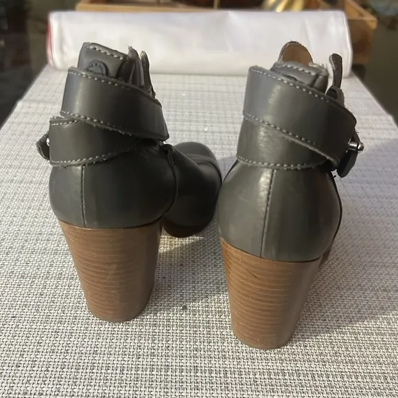 Rag &amp; Bone Harrow Grey Gray Leather Bootie Boot Shoe 35
