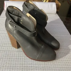 Rag &amp; Bone Harrow Grey Gray Leather Bootie Boot Shoe 35