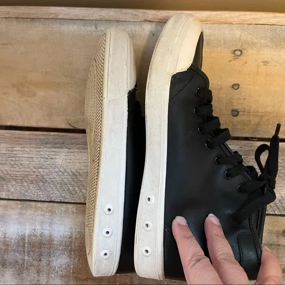 Rag &amp; Bone Standard Issue Black Leather High Top Sneakers