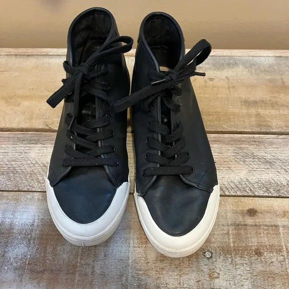 Rag &amp; Bone Standard Issue Black Leather High Top Sneakers