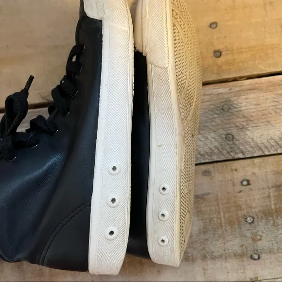 Rag &amp; Bone Standard Issue Black Leather High Top Sneakers