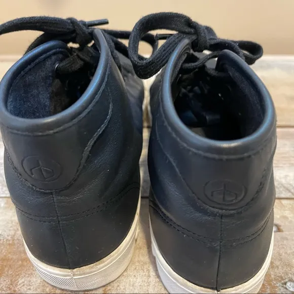 Rag &amp; Bone Standard Issue Black Leather High Top Sneakers