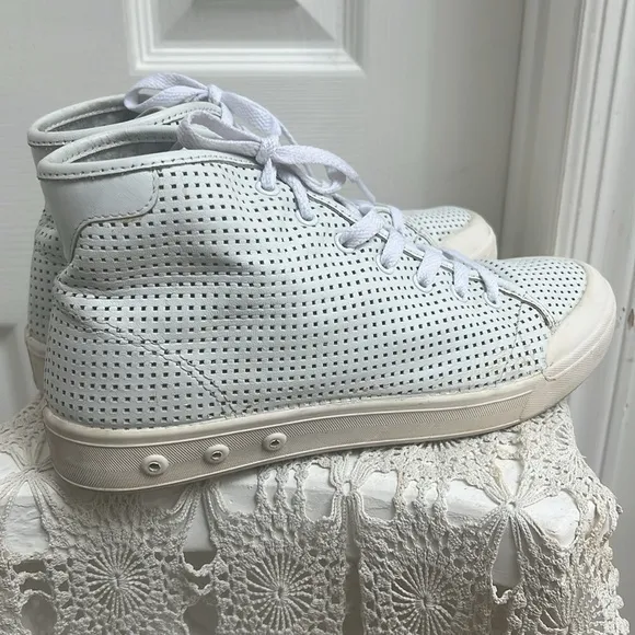 Rag &amp; Bone Standard Issue Laser Cut Perforated High Top Leather Sneakers