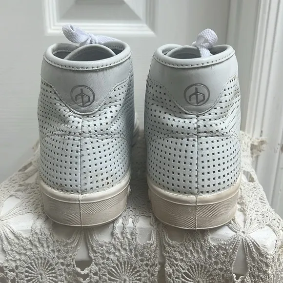 Rag &amp; Bone Standard Issue Laser Cut Perforated High Top Leather Sneakers