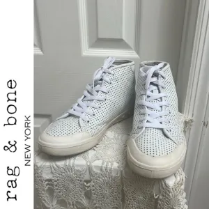 Rag &amp; Bone Standard Issue Laser Cut Perforated High Top Leather Sneakers