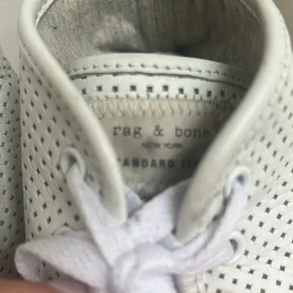 Rag &amp; Bone Standard Issue Laser Cut Perforated High Top Leather Sneakers