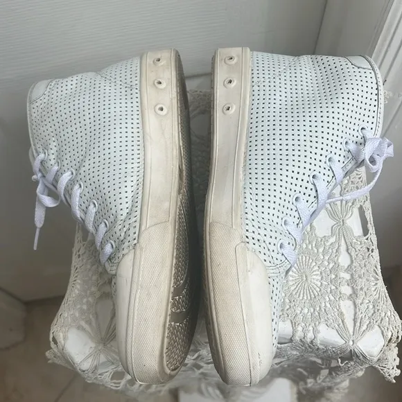 Rag &amp; Bone Standard Issue Laser Cut Perforated High Top Leather Sneakers