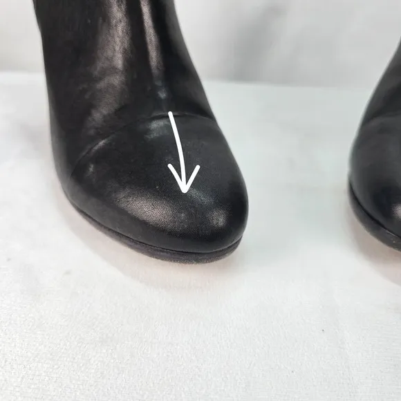 Rag Bone 37.5 (US 7.5) New York Harrow Ankle Boots Booties Black Leather Shoes
