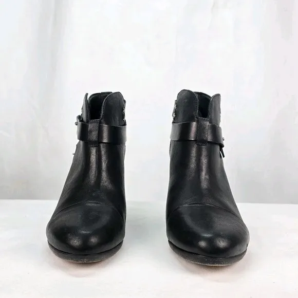 Rag Bone 37.5 (US 7.5) New York Harrow Ankle Boots Booties Black Leather Shoes