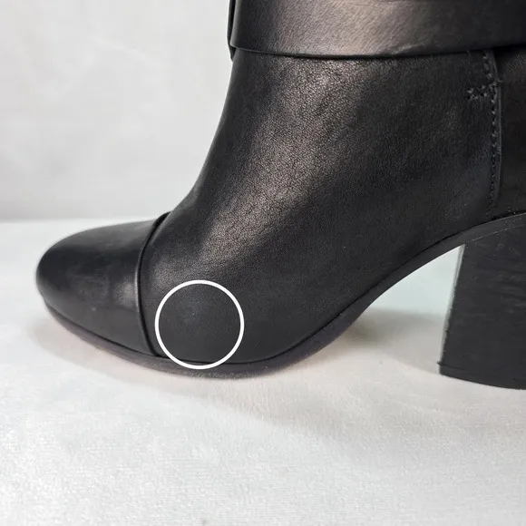 Rag Bone 37.5 (US 7.5) New York Harrow Ankle Boots Booties Black Leather Shoes