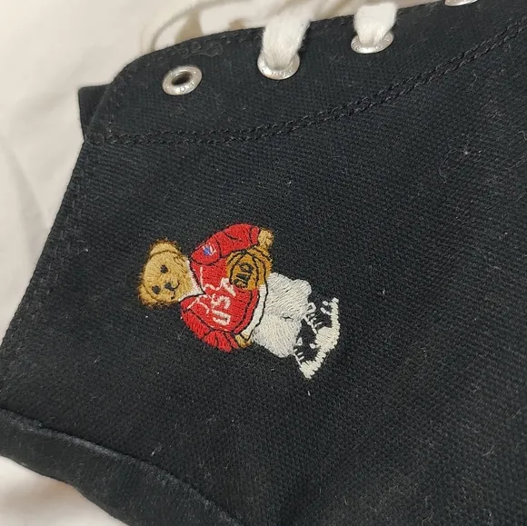 Ralph Lauren Hamptyn Embroidered Polo Bear Canvas High Top Sneakers Mens 6.5