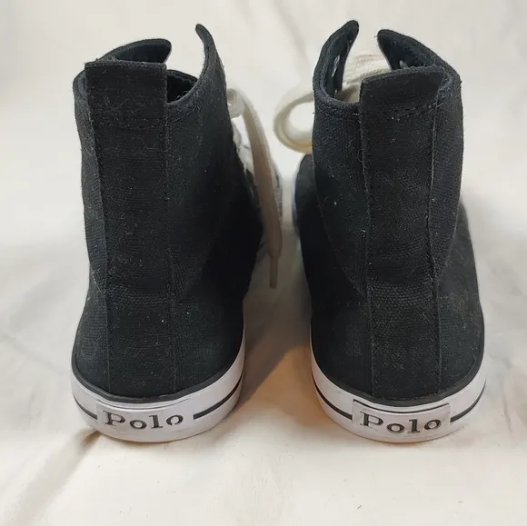 Ralph Lauren Hamptyn Embroidered Polo Bear Canvas High Top Sneakers Mens 6.5
