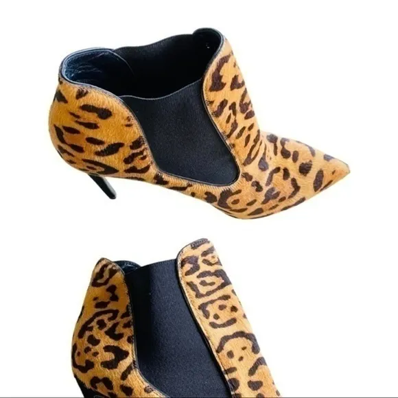 Ralph Lauren Purple Label $900 Women Tallen Leopard Hair Calf Ankle Boots