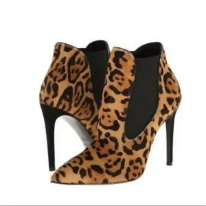 Ralph Lauren Purple Label $900 Women Tallen Leopard Hair Calf Ankle Boots
