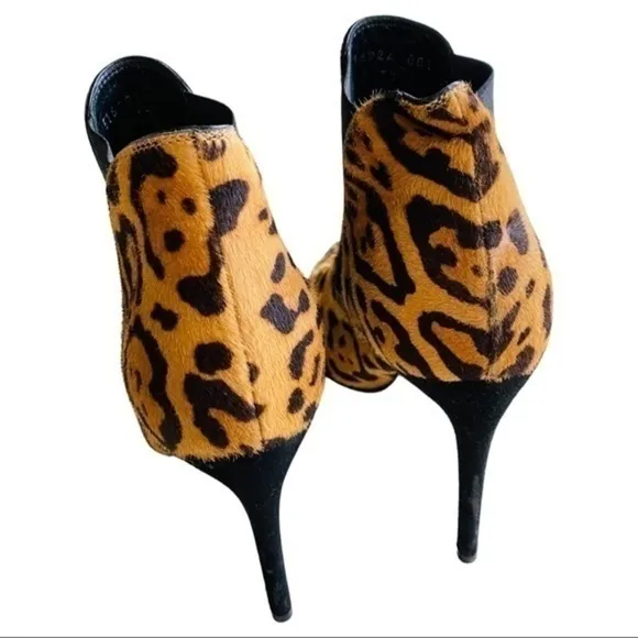 Ralph Lauren Purple Label $900 Women Tallen Leopard Hair Calf Ankle Boots